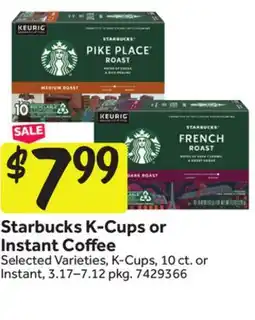 Stop&Shop Starbucks K-Cups or Instant Coffee offer