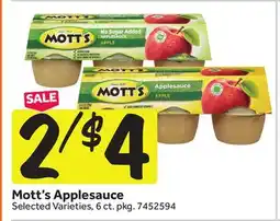 Stop&Shop Mott's Applesauce offer