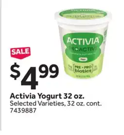 Stop&Shop Activia Yogurt offer