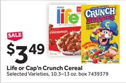 Stop&Shop Life or Cap'n Crunch Cereal offer