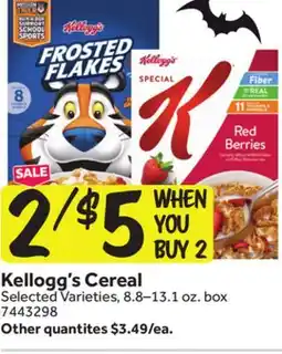 Stop&Shop Kellogg's Cereal offer