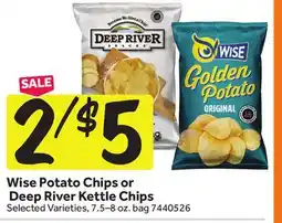 Stop&Shop Wise Potato Chips or Deep River Kettle Chips offer
