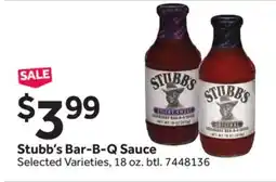 Stop&Shop Stubb's Bar-B-Q Sauce offer