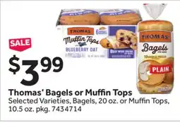 Stop&Shop Thomas' Bagels or Muffin Tops offer