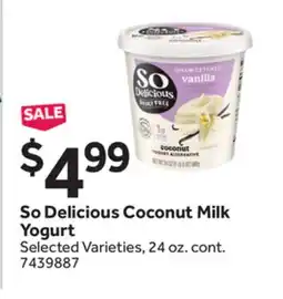 Stop&Shop So Delicious Coconut Milk Yogurt offer