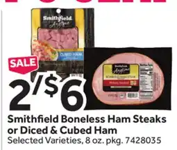 Stop&Shop Smithfield Boneless Ham Steaks or Diced & Cubed Ham offer