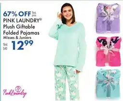 Boscov's PINK LAUNDRY Plush Giftable Folded Pajamas offer