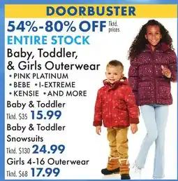 Boscov's Baby, Toddler, & Girls Outerwear offer