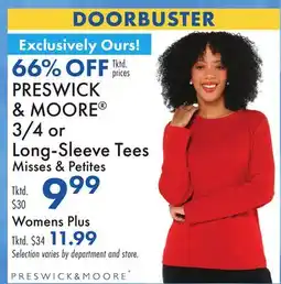Boscov's PRESWICK & MOORE 3/4 or Long-Sleeve Tees offer