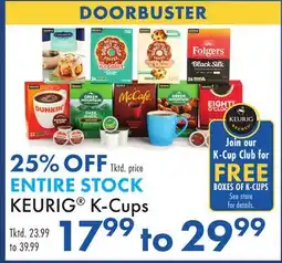Boscov's ENTIRE STOCK KEURIG K-Cups offer