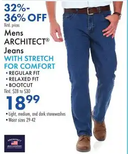 Boscov's Mens ARCHITECT Jeans WITH STRETCH FOR COMFORT offer