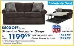 Boscov's Dimensions Savona Full Sleeper offer