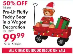 Boscov's Pre-Lit Fluffy Teddy Bear in a Wagon Decoration offer