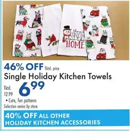 Boscov's Single Holiday Kitchen Towels offer