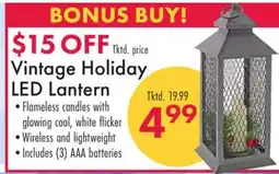 Boscov's Vintage Holiday LED Lantern offer
