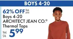 Boscov's Boys 4-20 ARCHITECT JEAN CO. Thermal Tops offer