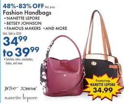 Boscov's Fashion Handbags offer