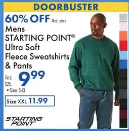 Boscov's Mens STARTING POINT Ultra Soft Fleece Sweatshirts & Pants offer