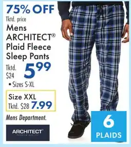 Boscov's Mens ARCHITECT Plaid Fleece Sleep Pants offer