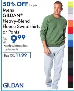 Boscov's Mens GILDAN Heavy-Blend Fleece Sweatshirts or Pants offer