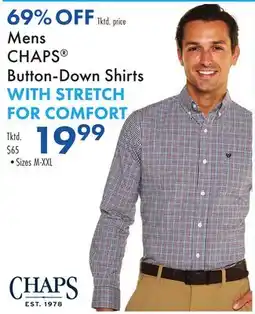 Boscov's Mens CHAPS Button-Down Shirts WITH STRETCH FOR COMFORT offer