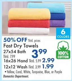 Boscov's Fast Dry Towels 27x54 Bath offer
