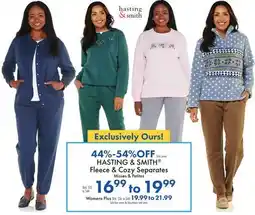 Boscov's HASTING & SMITH Fleece & Cozy Separates offer