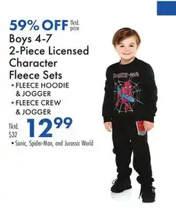 Boscov's 4-7 2-Piece Licensed Character Fleece Sets offer