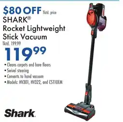 Boscov's SHARK Rocket Lightweight Stick Vacuum offer