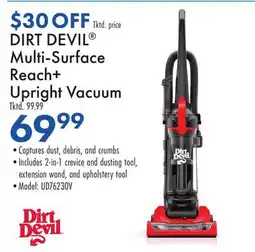 Boscov's DIRT DEVIL Multi-Surface Reach + Upright Vacuum offer
