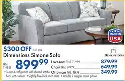 Boscov's Dimensions Simone Sofa offer