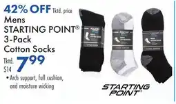 Boscov's Mens STARTING POINT 3-Pack Cotton Socks offer