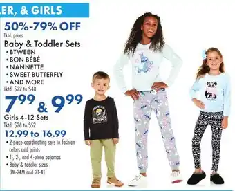 Boscov's Baby & Toddler Sets offer