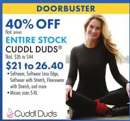Boscov's ENTIRE STOCK CUDDL DUDS offer