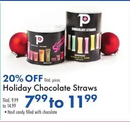 Boscov's Holiday Chocolate Straws offer