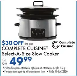 Boscov's COMPLETE CUISINE Select-A-Size Slow Cooker offer