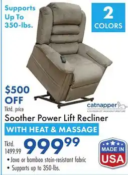 Boscov's price Soother Power Lift Recliner WITH HEAT & MASSAGE offer