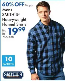 Boscov's Mens SMITH'S Heavyweight Flannel Shirts offer