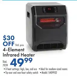 Boscov's 4-Element Infrared Heater offer