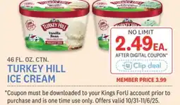 Kings Food Markets TURKEY HILL ICE CREAM offer