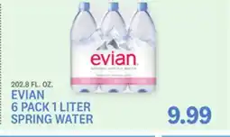 Kings Food Markets EVIAN 6 PACK 1 LITER SPRING WATER offer