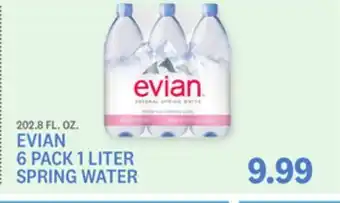 Kings Food Markets EVIAN 6 PACK 1 LITER SPRING WATER offer