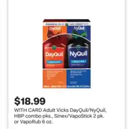 CVS Adult Vicks DayQuil/NyQuil, HBP combo pks., Sinex/VapoStick 2 pk. or VapoRub 6 oz offer