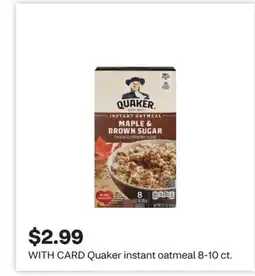 CVS Quaker instant oatmeal 8-10 ct offer