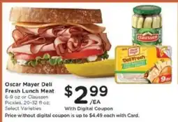 Kroger Oscar Mayer Deli Fresh Lunch Meat offer