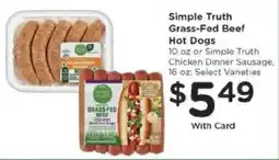 Kroger Simple Truth Grass-Fed Beef Hot Dogs offer