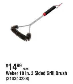 The Home Depot Weber 18 in. 3 Sided Grill Brush offer