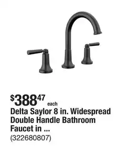 The Home Depot Delta Saylor 8 in. Widespread Double Handle Bathroom Faucet in Matte Black offer