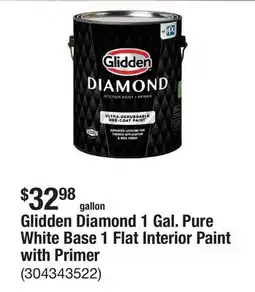 The Home Depot Glidden Diamond 1 Gal. Pure White Base 1 Flat Interior Paint with Primer offer