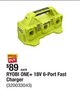 The Home Depot RYOBI ONE+ 18V 6-Port Fast Charger offer